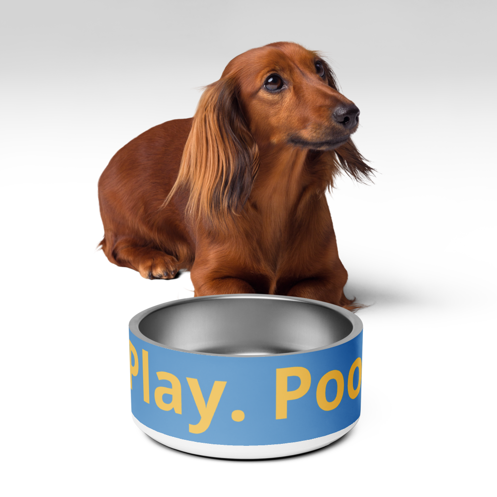 Playful Pet Bowl - "Eat. Play. Poop." (32oz)